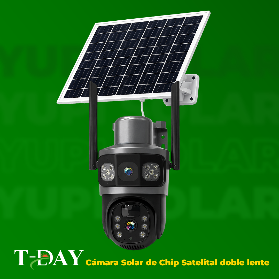 Cámara Solar 4G/Chip Doble lente Satelital