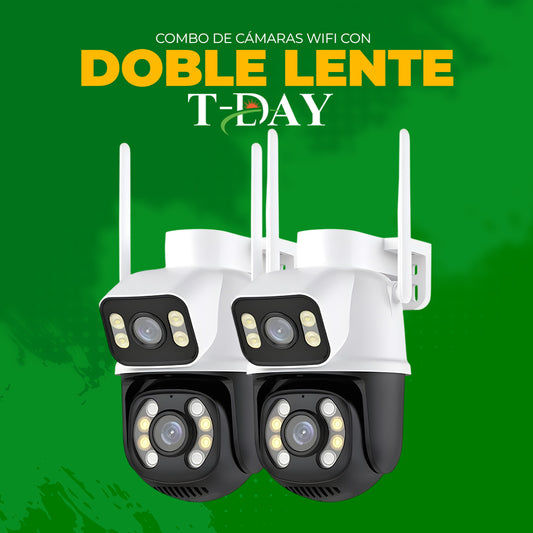 Combo de cámaras de seguridad de doble lente