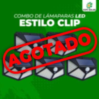 Combo de lamparas Led Con Panel Solar Estilo Clip