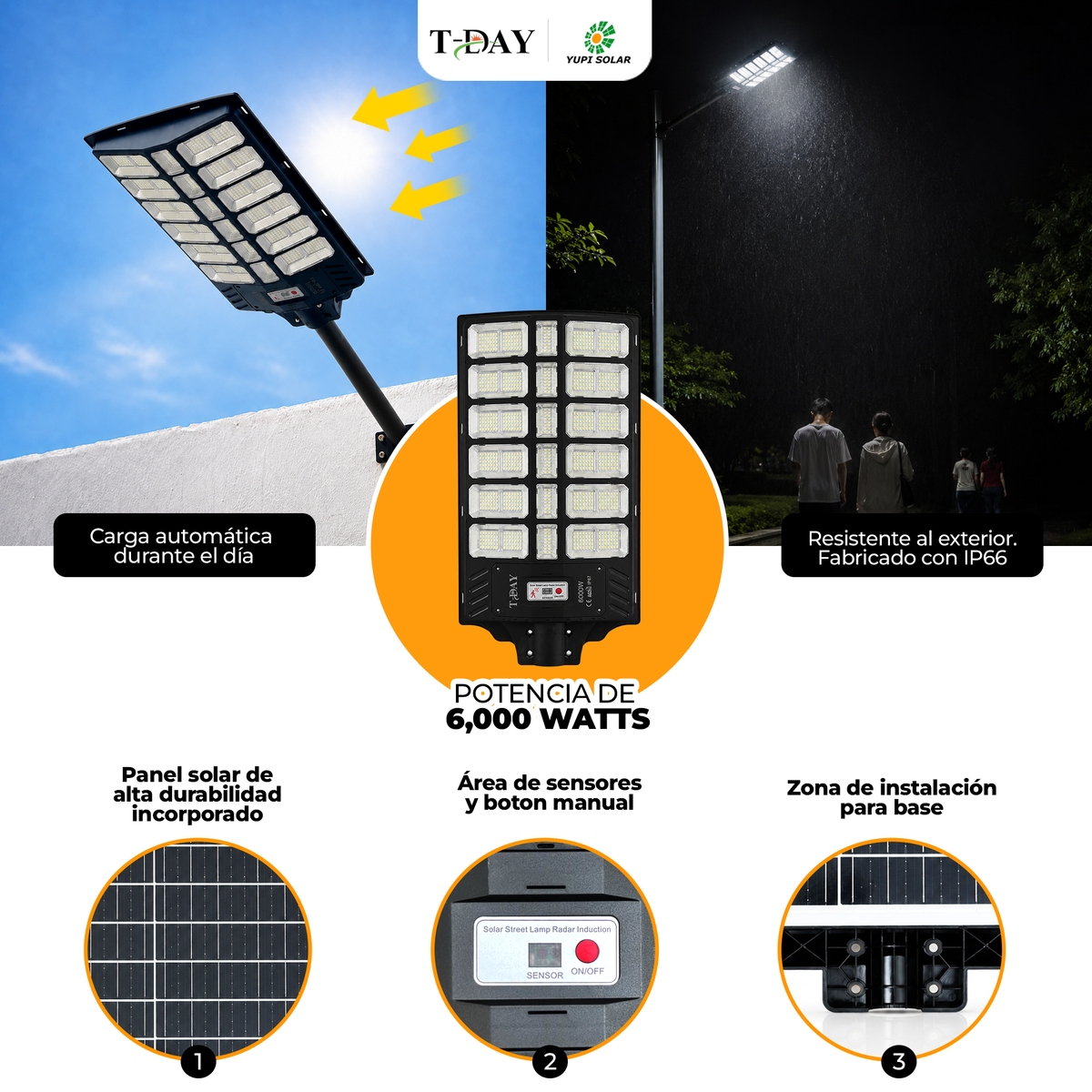 T-DAY Alumbrado Profesional Solar 6,000 Watts
