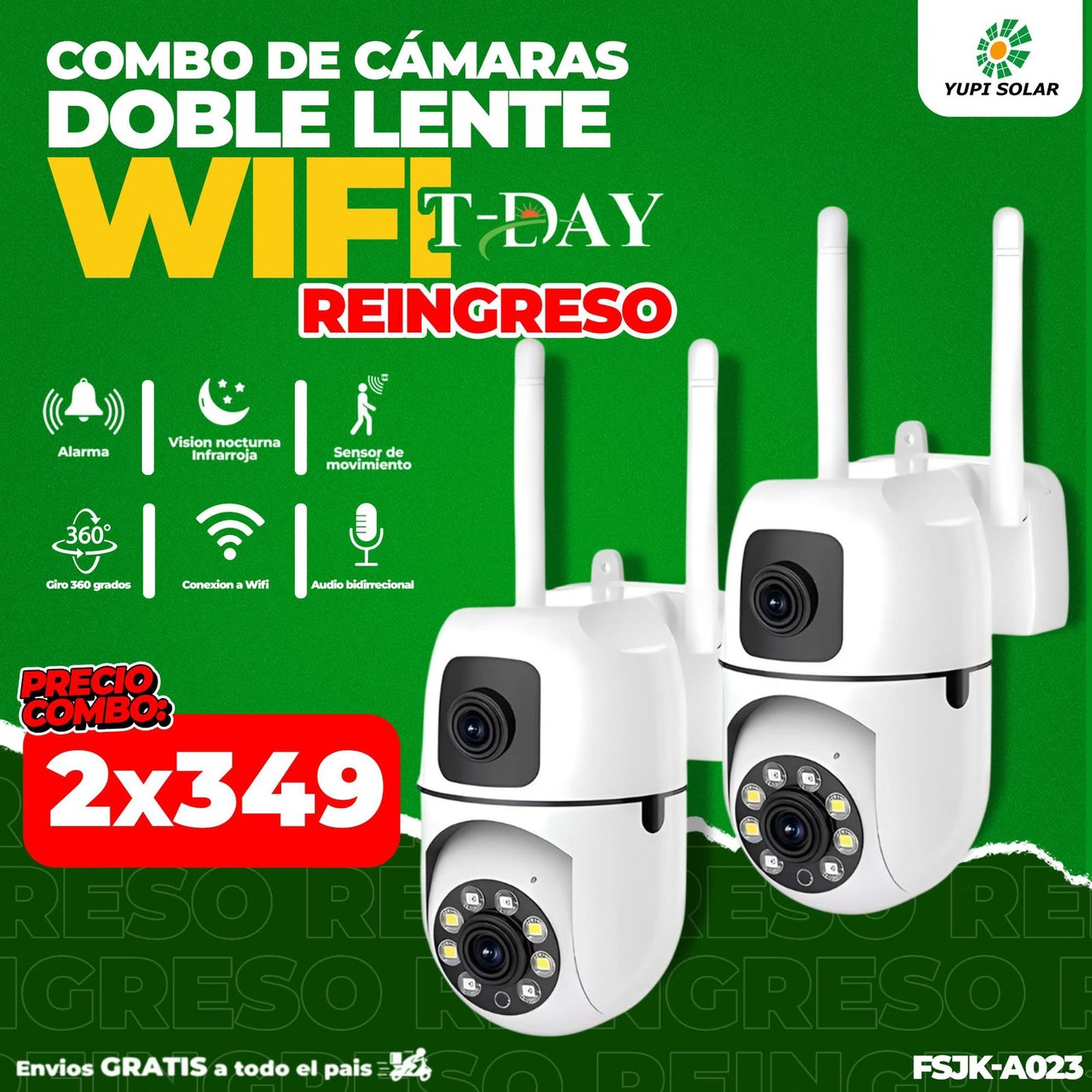 Combo de Cámaras Wifi Doble Lente