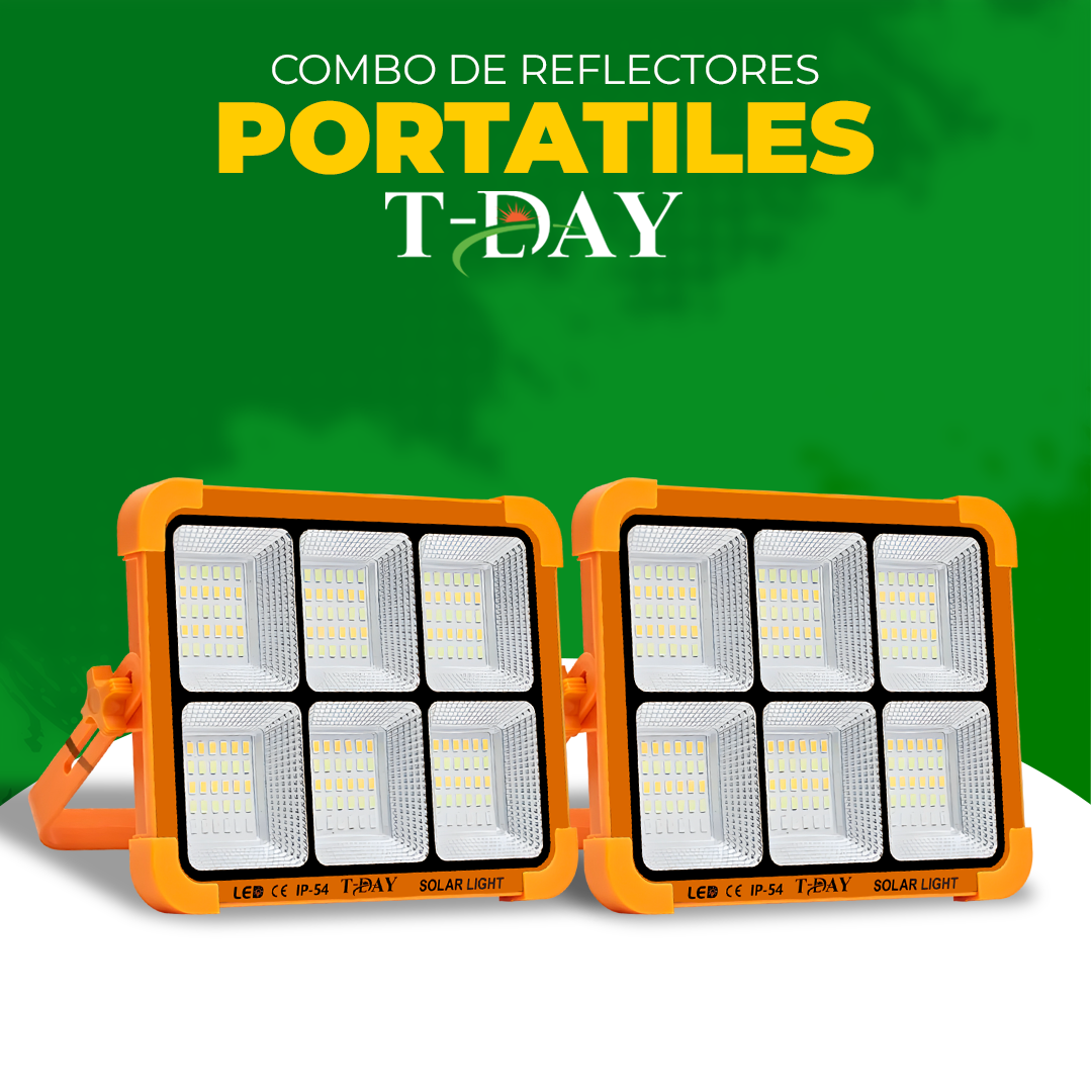 Combo de reflectores portátiles recargables