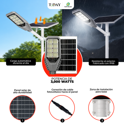 T-DAY Lampara Solar 3,000 watts