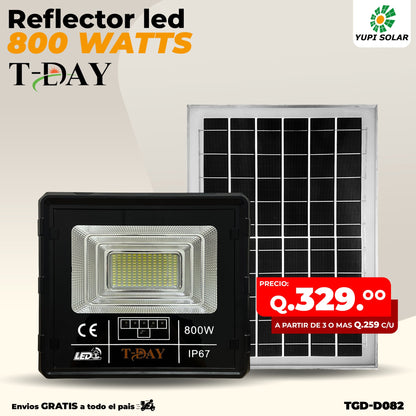 Reflector Led Con Panel Solar de 800 Watts