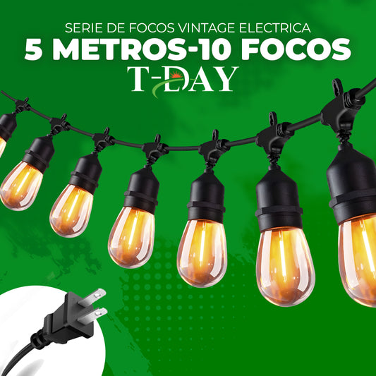 Serie de Focos Vintage Electricas 5 metros de largo