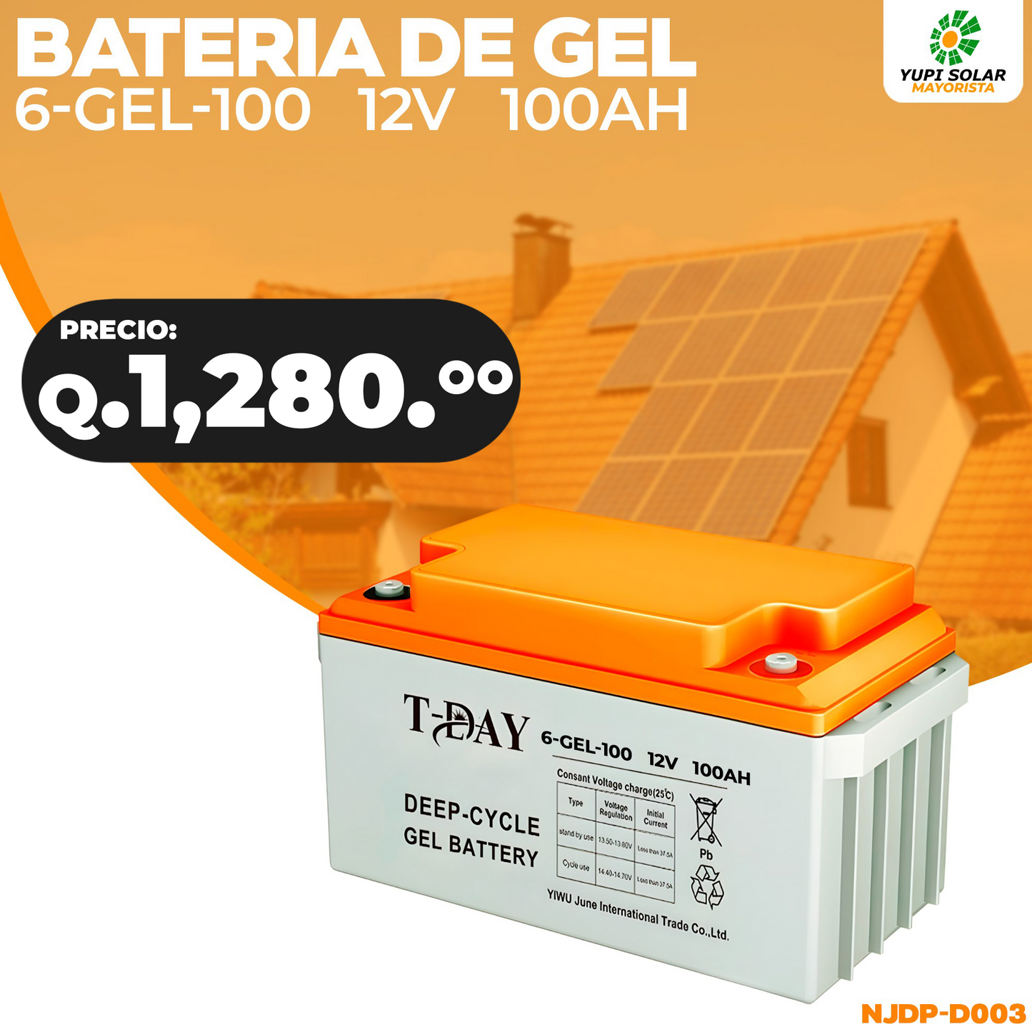 Batería del Gel 12V - 100AH