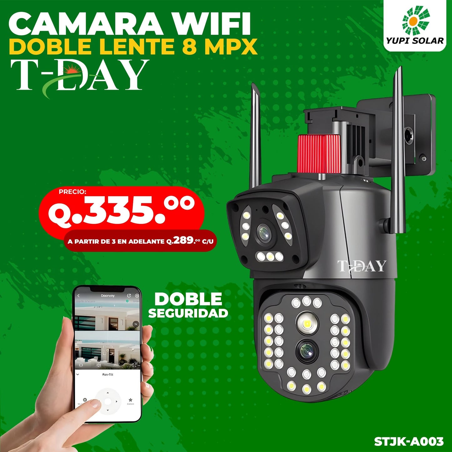 Cámara WiFi de doble lente 12MPX
