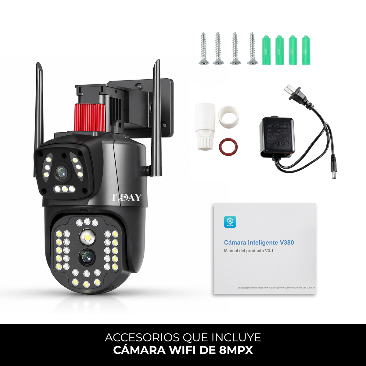 Cámara WiFi de doble lente 12MPX