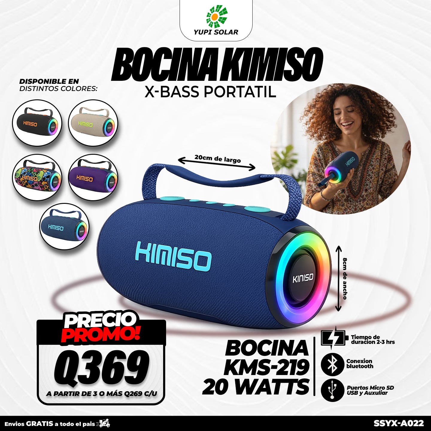 Bocina portable de 20 Watts kimiso