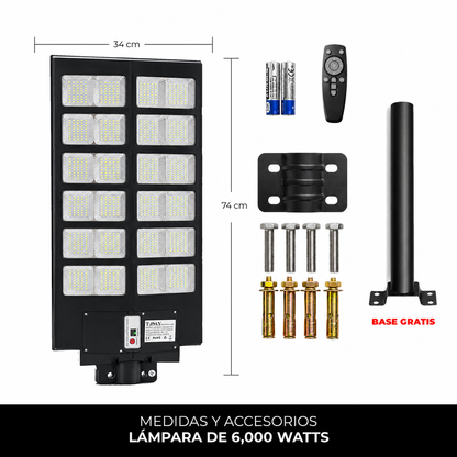T-DAY Alumbrado Con Panel Solar de 6,000 watts