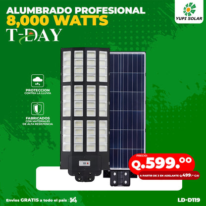 Alumbrado Profecional Panel Solar de 8,000 watts