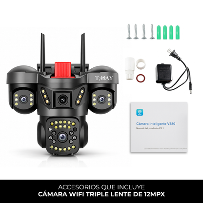 T-DAY Cámara de triple lente Wifi