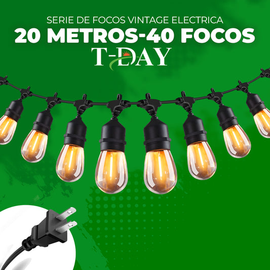 Serie de Focos Vintage Electricas 10 metros de largo