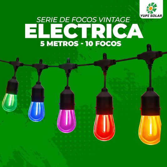 Serie de Focos Vintage Electricas 5 metros 10 focos