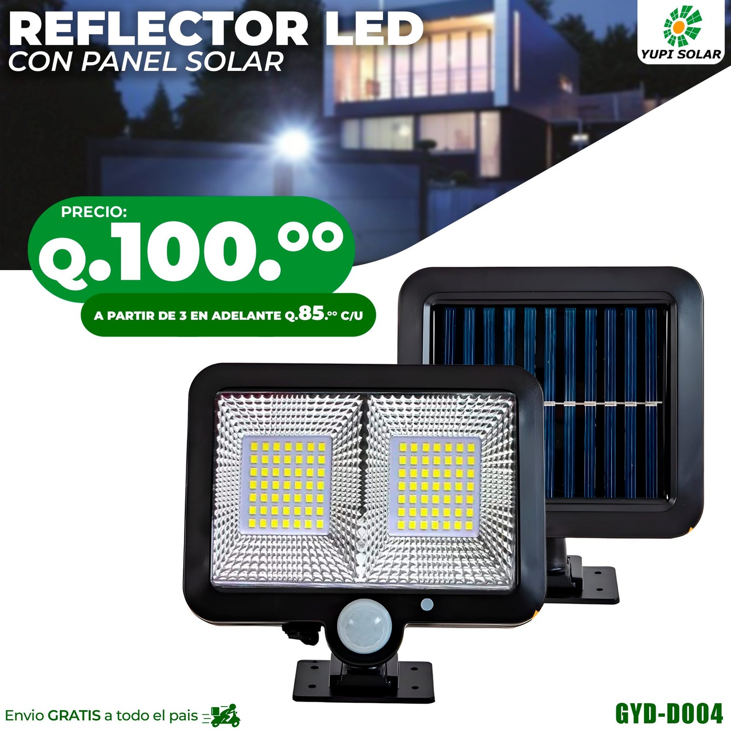 Lampara led con panel solar