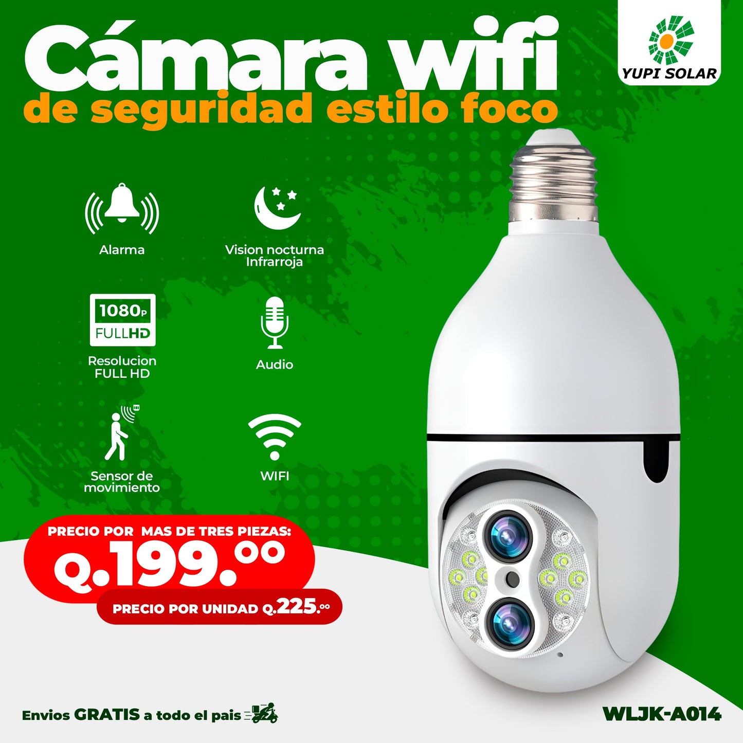 Cámara de Seguridad Espía 360° WIFI Tipo Bombillo