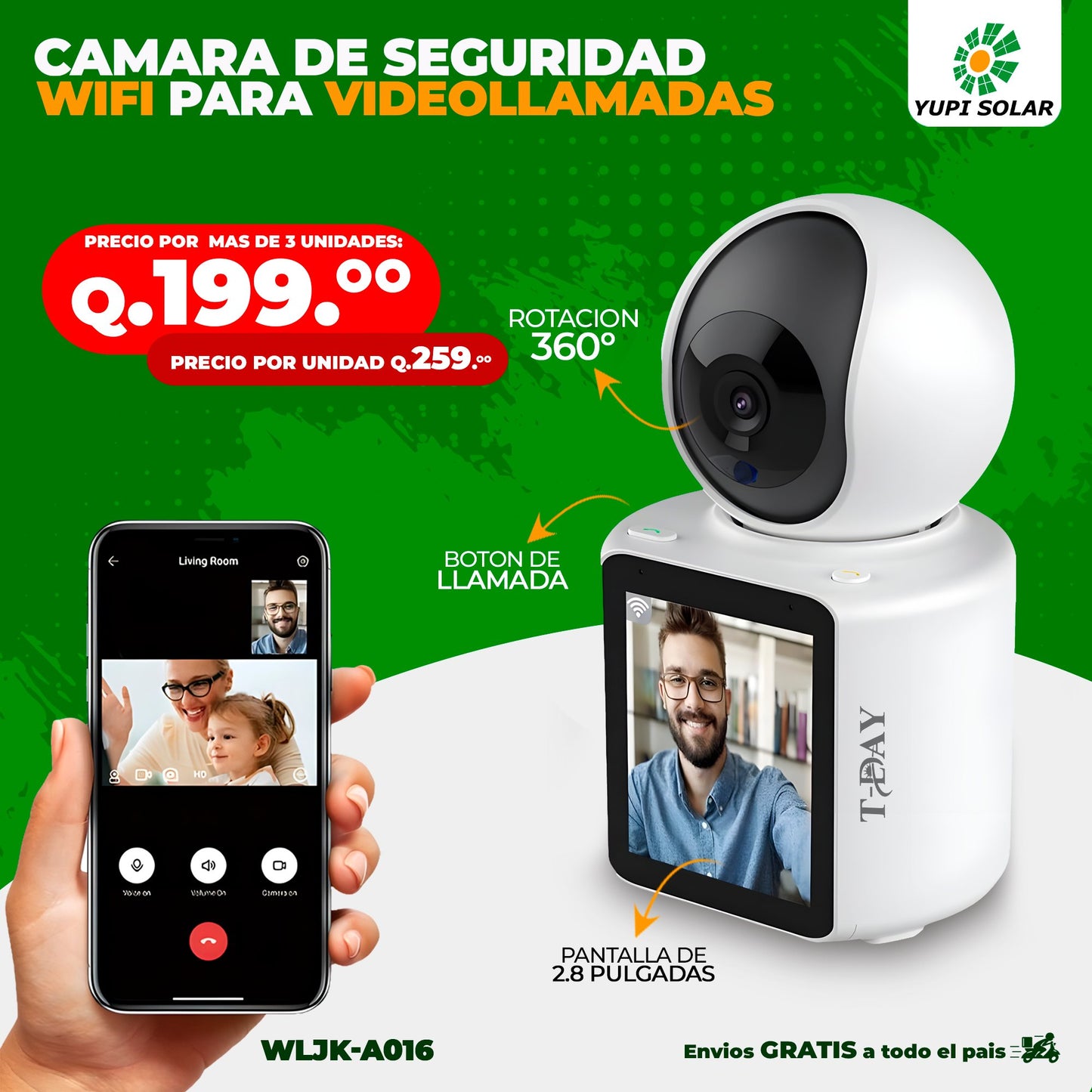 Cámara de seguridad WiFi para videollamadas