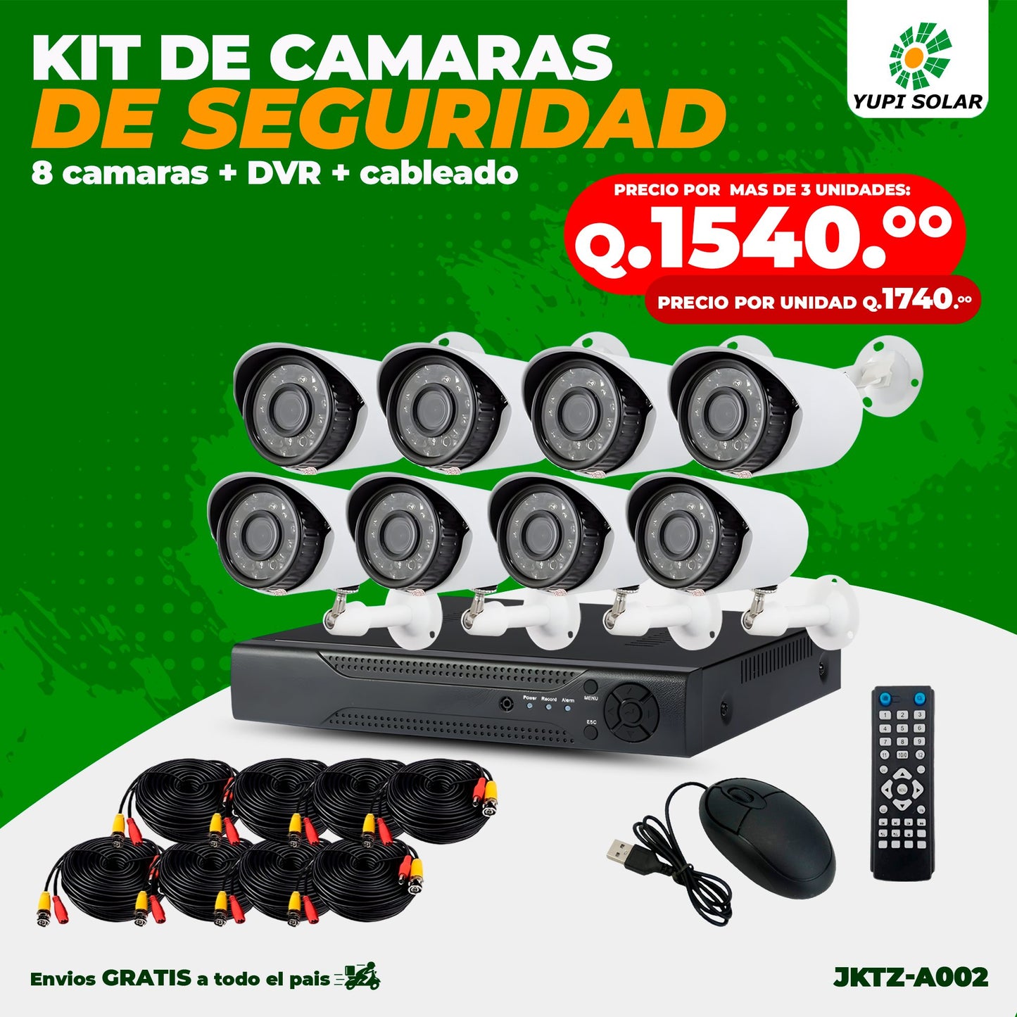 Kit de 8 Cámaras CCTV