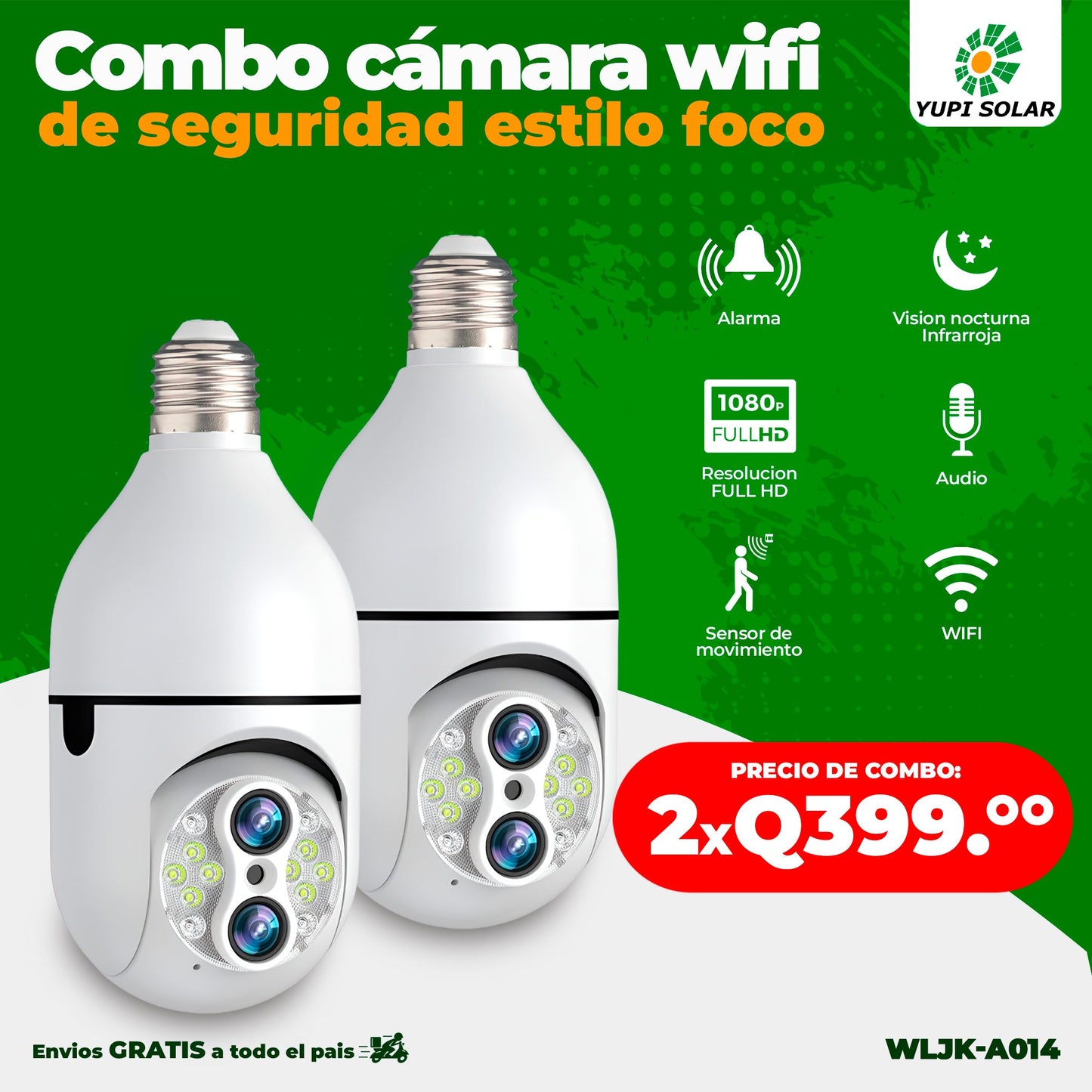 Combo cámaras wifi estilo foco