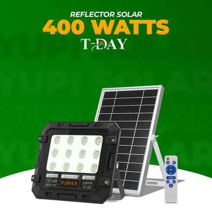 Reflector Led Con Panel Solar de 400 Watts