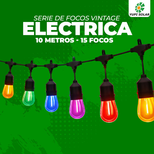 Serie de Focos Vintage Electricas 10 metros 15 focos