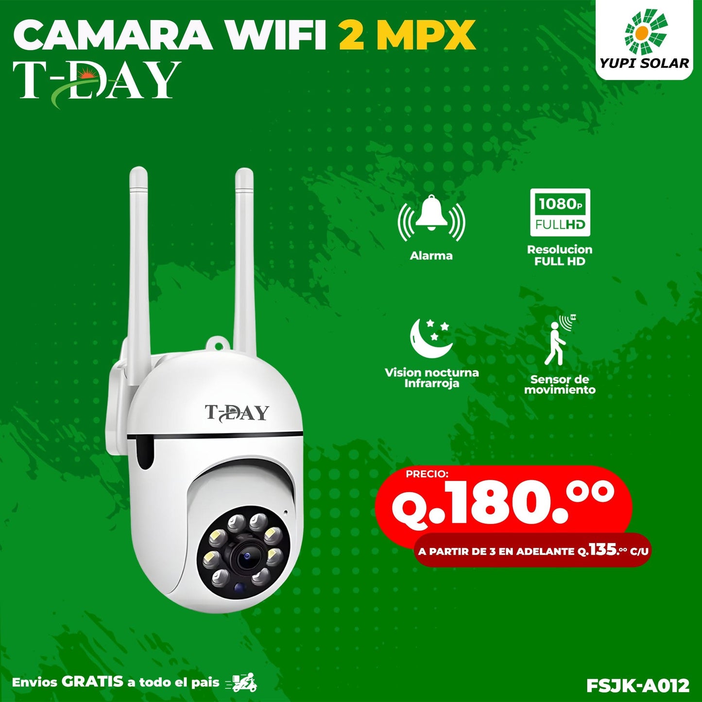 Camara WIFI de SEGURIDAD 2MPX