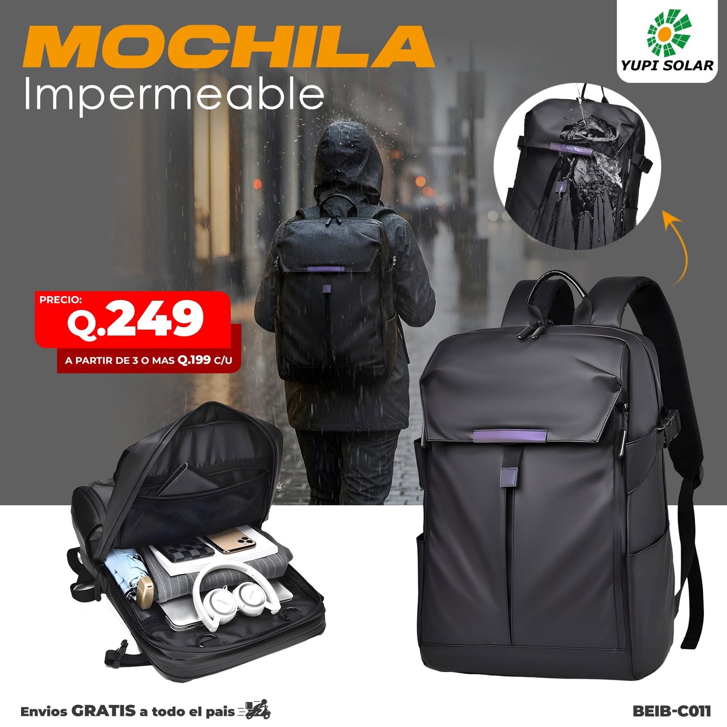Mochila multiusos impermeable