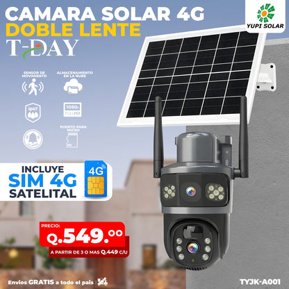 Cámara Solar 4G/Chip Doble lente Satelital