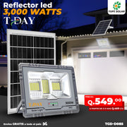 T-DAY Reflector led con panel solar de 3,000 watts