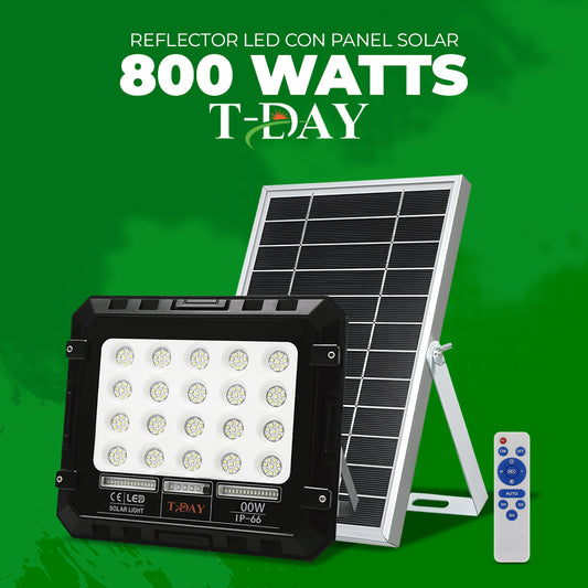 Reflector Led Con Panel Solar de 800 Watts