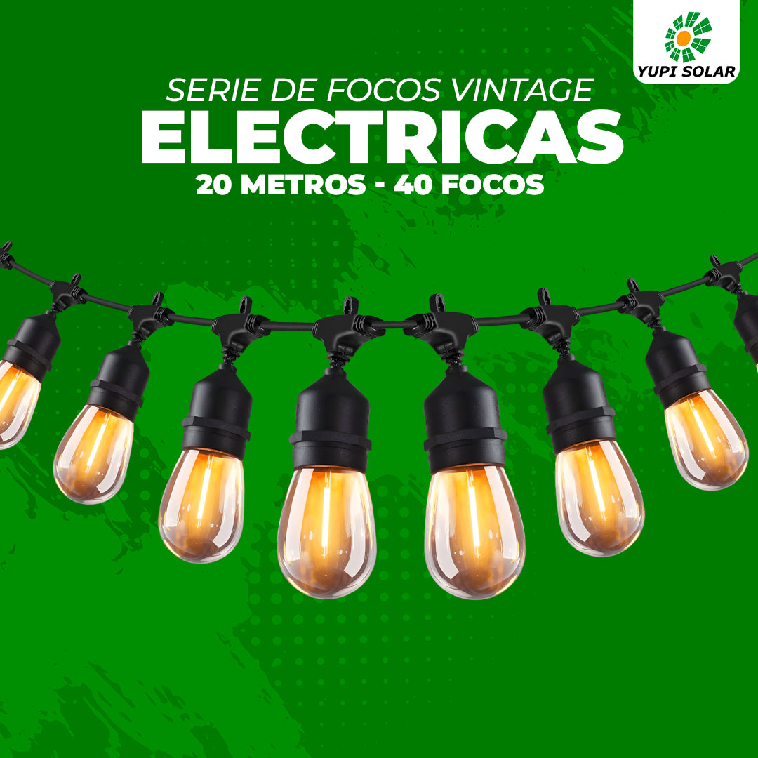 Serie de Focos Vintage Electricas 10 metros de largo