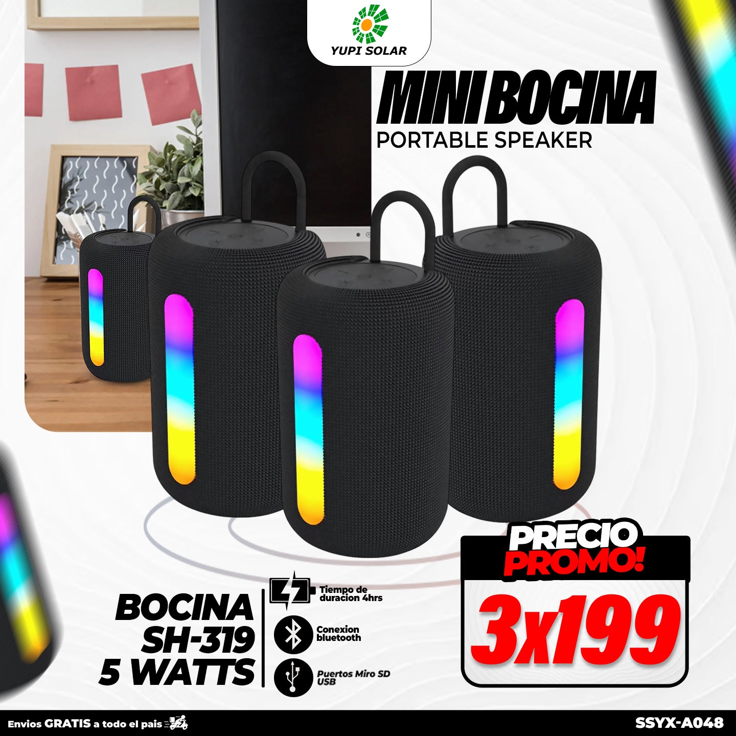 Combo de mini bocinas bluetooth de 5 watts