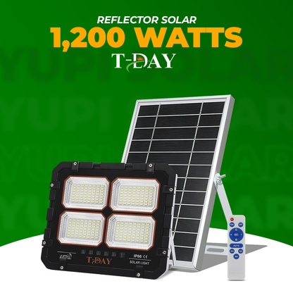 Reflector Led Con Panel Solar de 1,200 Watts
