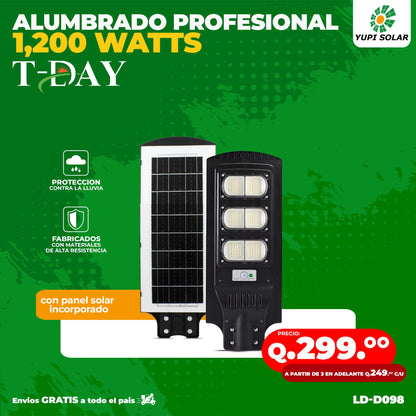 Alumbrado Profecional Panel Solar de 1,200 watts