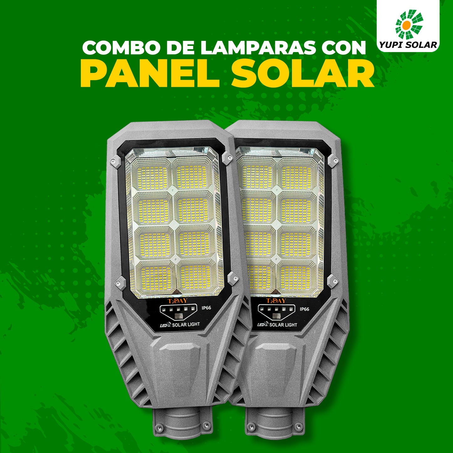 Combo de Lamparas Solares Con Panel Solar 3,000 Watts