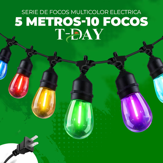 Serie de Focos Vintage Electricas 5 metros 10 focos