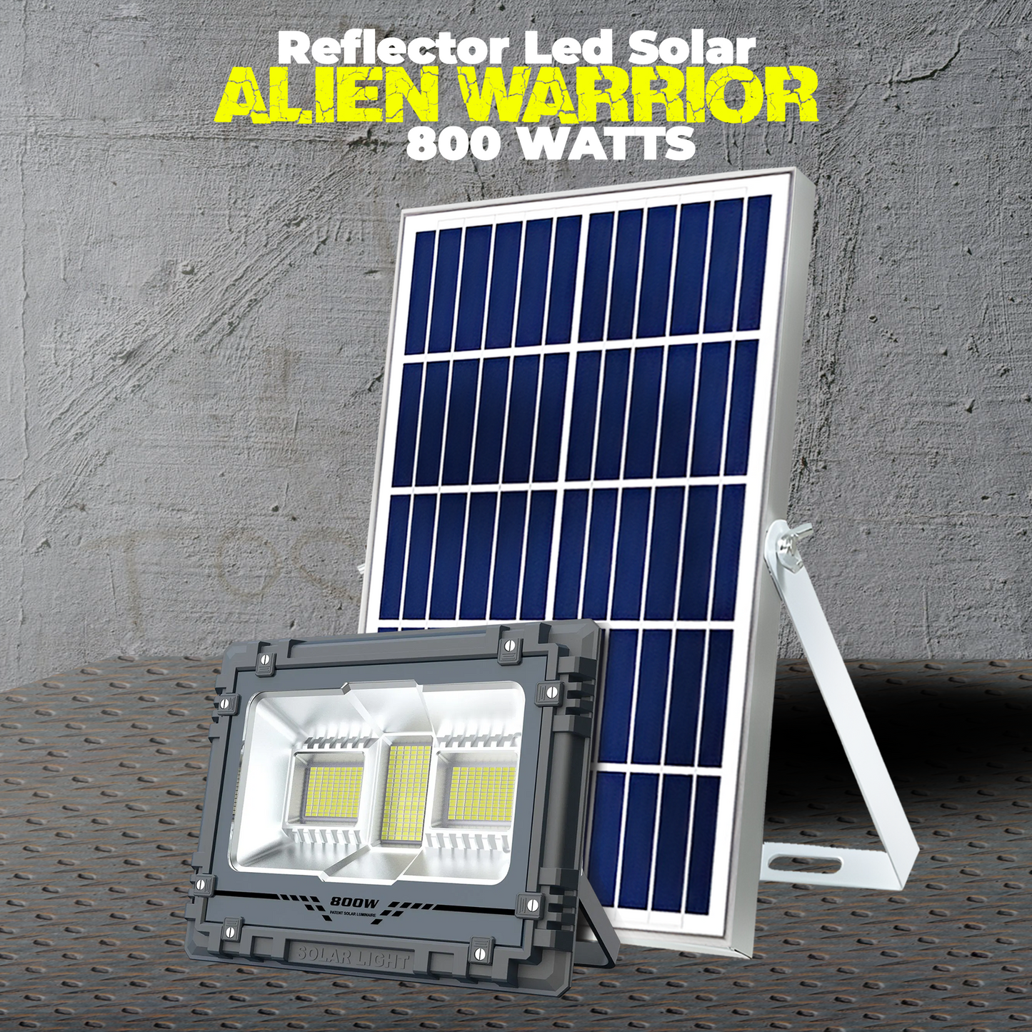 Reflector led 800 Watts con panel solar