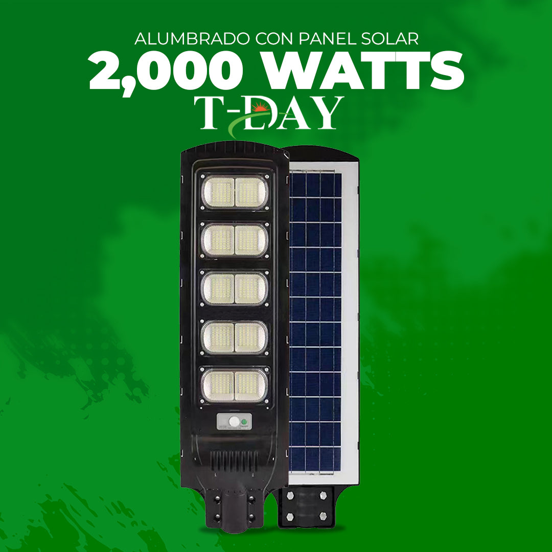 Alumbrado Profecional Panel Solar de 2,000 watts