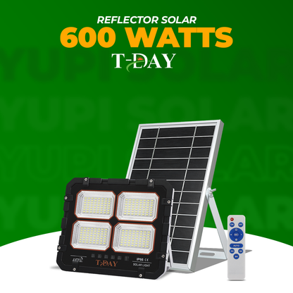 Reflector Led Con Panel Solar de 600 Watts