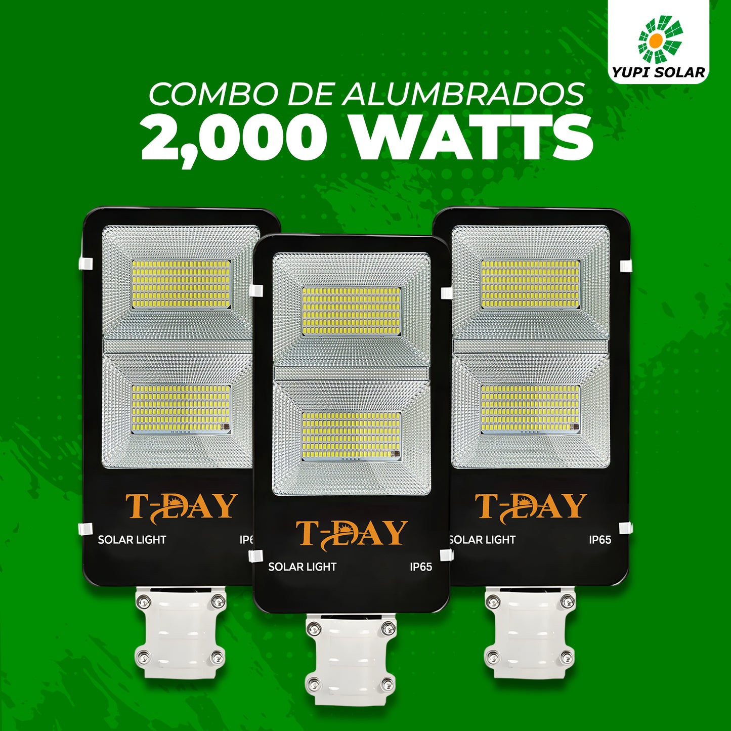 Combo de Alumbrados Con Panel Solar de 2,000 watts