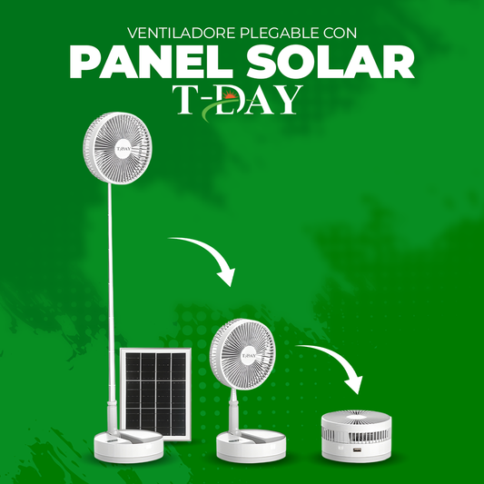 Ventilador plegable con panel solar