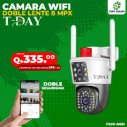 T-DAY Cámara WiFi de doble lente 8MPX