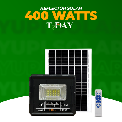 Reflector Led Con Panel Solar de 400 Watts
