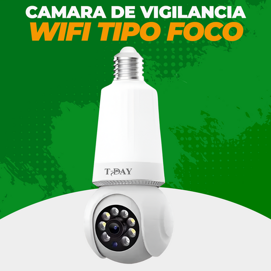 Cámara de Seguridad Espía 360° WIFI Tipo Bombillo con luz led