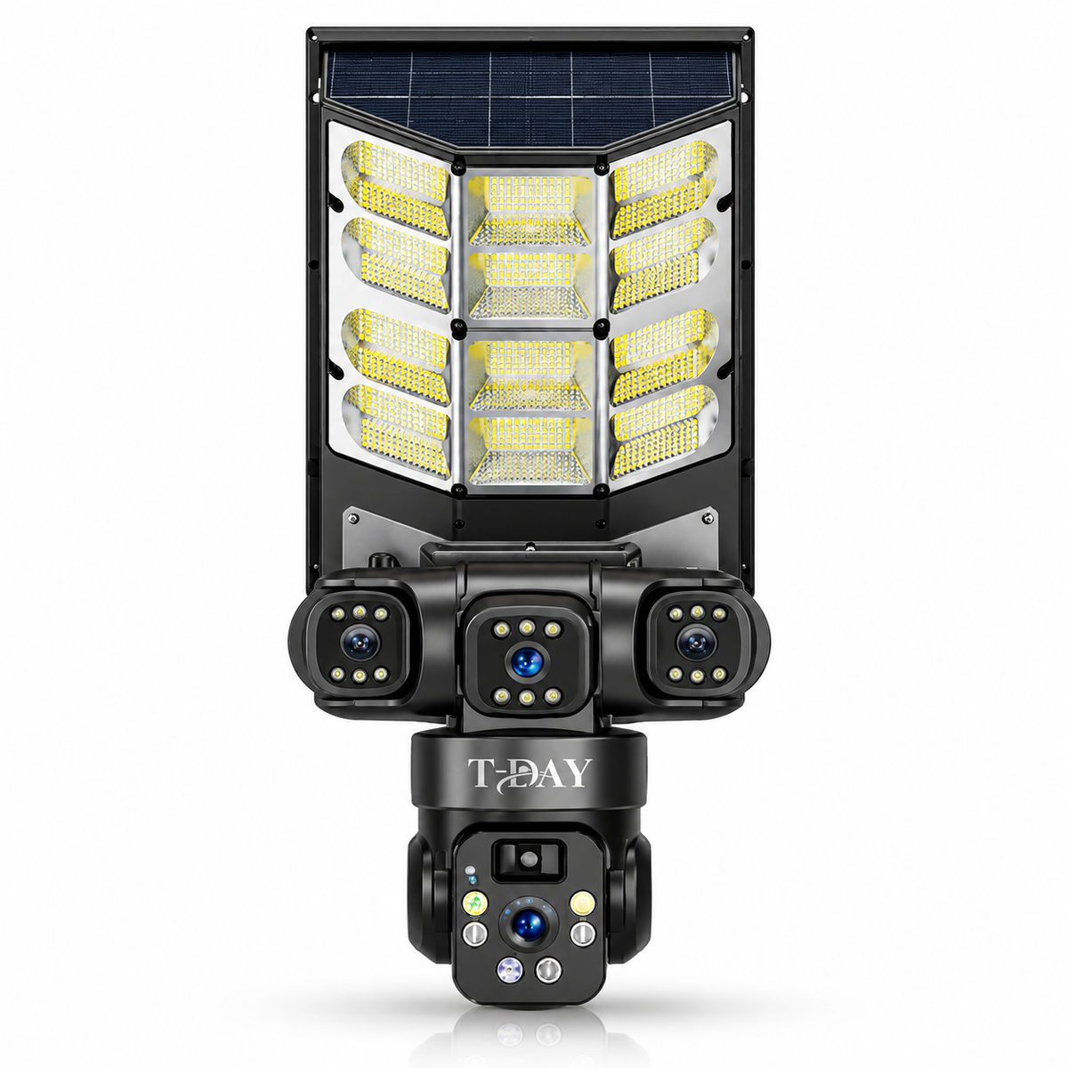 T-DAY Lámpara solar con cámara de seguridad de triple lente 4g integrada