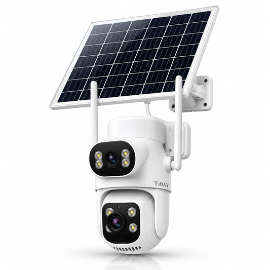 T-DAY Cámara Con Panel Solar 4G/Chip Doble lente Satelital