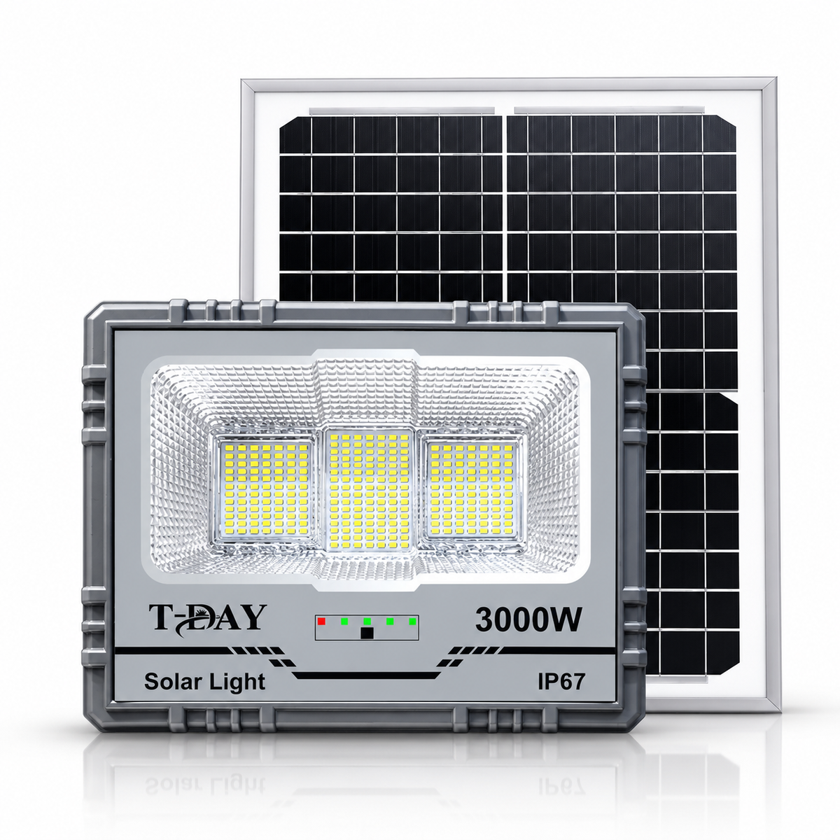 T-DAY Reflector led con panel solar de 3,000 watts