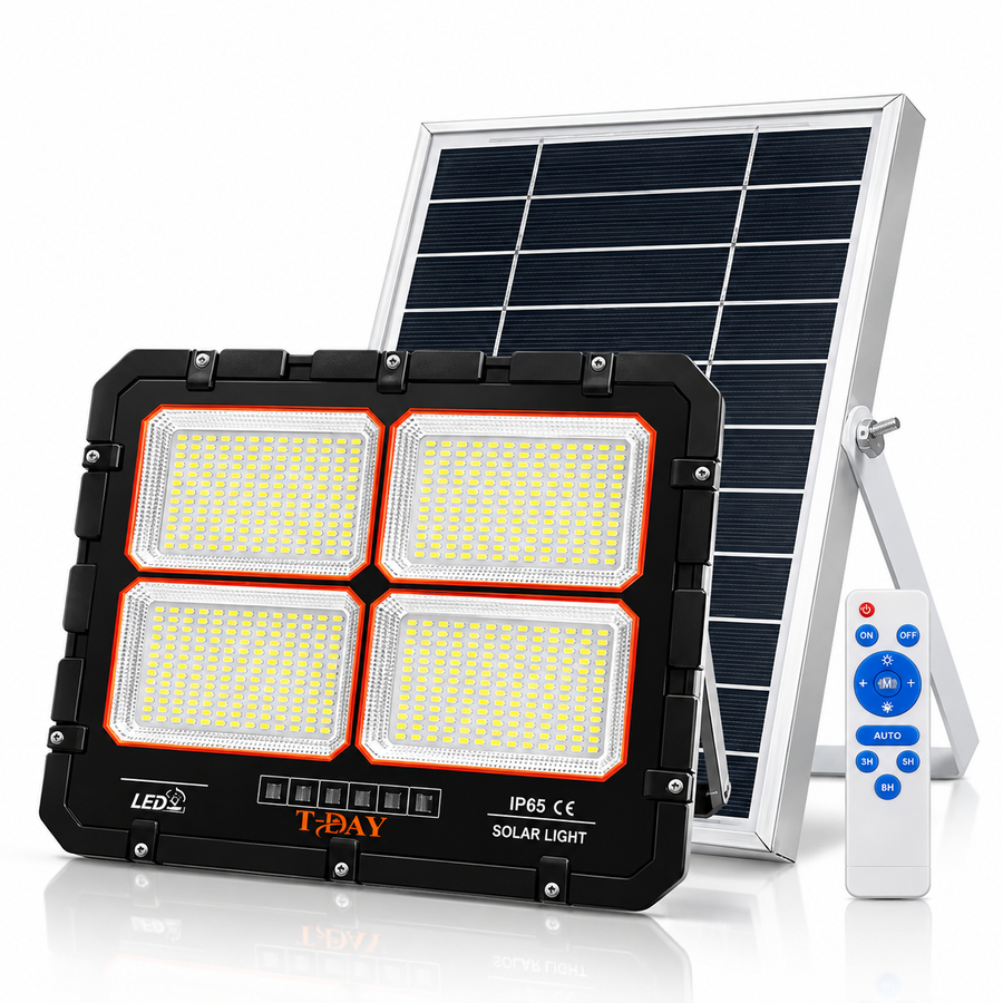 T-DAY Reflector Led Con Panel Solar de 2,000 Watts