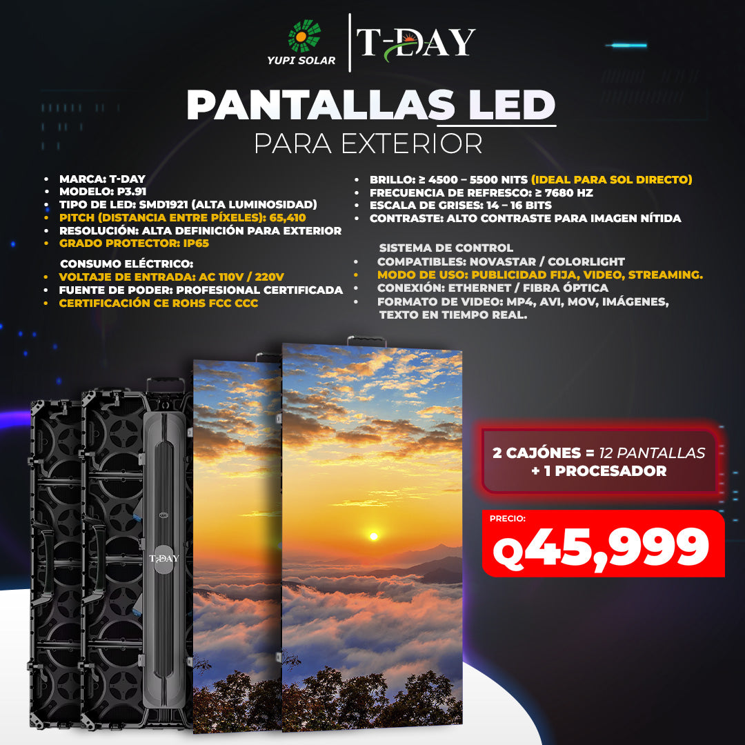Pantalla led de 12 Módulos con procesador