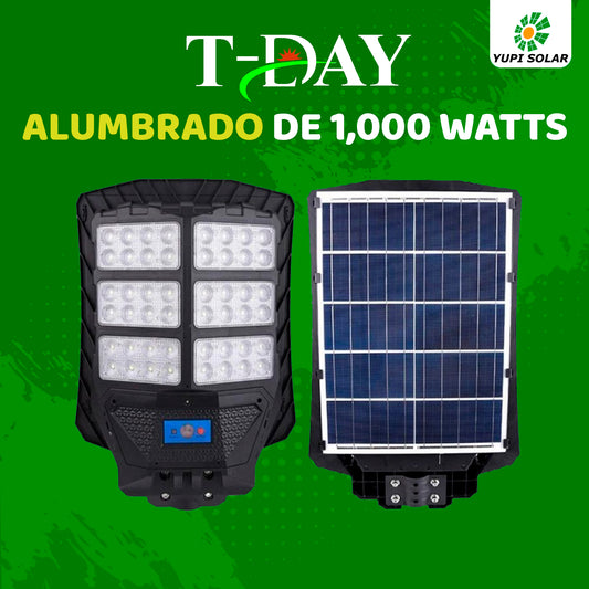 Lampara LED con panel solar incorporado de 1,000 WATTS